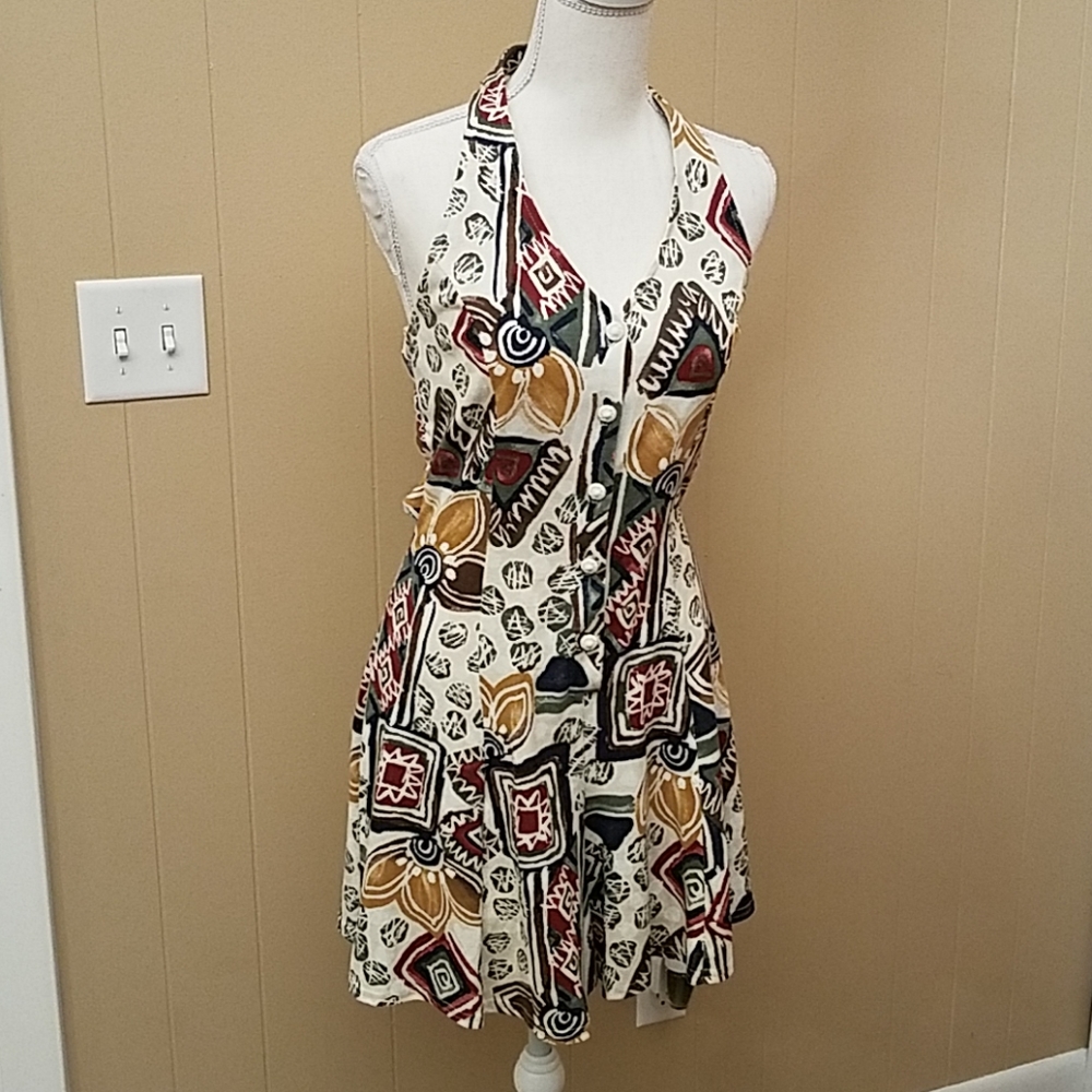 Vintage Tribal Print Romper, Size Small.